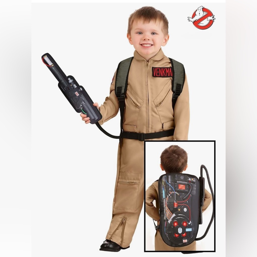 🆕 Size 4T Kids / Youth / Toddler Ghostbusters Costume w/ Proton Pack Backpack